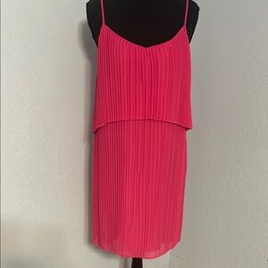 BCBGeneration Pink Pleated Tiered Mini Dress
